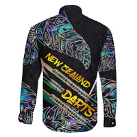 Personalised New Zealand Darts Family Matching Long Sleeve Bodycon Dress and Hawaiian Shirt NZ Paua Shell Maori Fern