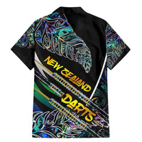 Personalised New Zealand Darts Family Matching Mermaid Dress and Hawaiian Shirt NZ Paua Shell Maori Fern