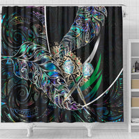 New Zealand Darts Shower Curtain NZ Paua Shell Maori Fern