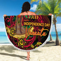 Vanuatu 45th Independence Anniversary Beach Blanket Flower Melanesian Namele Turtle - Polynesian Pride