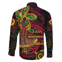 Custom Vanuatu 45th Independence Anniversary Family Matching Off Shoulder Short Dress and Hawaiian Shirt Flower Melanesian Namele Turtle - Polynesian Pride