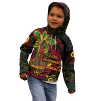 Custom Vanuatu 45th Independence Anniversary Kid Hoodie Flower Melanesian Namele Turtle - Polynesian Pride