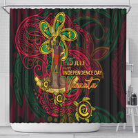 Vanuatu 45th Independence Anniversary Shower Curtain Flower Melanesian Namele Turtle DT02 - Polynesian Pride