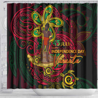 Vanuatu 45th Independence Anniversary Shower Curtain Flower Melanesian Namele Turtle DT02 - Polynesian Pride