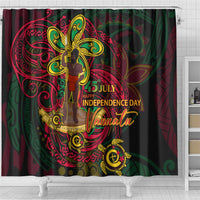 Vanuatu 45th Independence Anniversary Shower Curtain Flower Melanesian Namele Turtle DT02 - Polynesian Pride