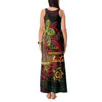 Custom Vanuatu 45th Independence Anniversary Tank Maxi Dress Flower Melanesian Namele Turtle - Polynesian Pride