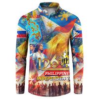 Custom The Philippines 126th Independence Anniversary Button Sweatshirt Art Style - Polynesian Pride