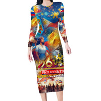Custom The Philippines 126th Independence Anniversary Family Matching Long Sleeve Bodycon Dress and Hawaiian Shirt Art Style - Polynesian Pride