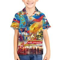 Custom The Philippines 126th Independence Anniversary Family Matching Off Shoulder Maxi Dress and Hawaiian Shirt Art Style DT02 Son's Shirt Art - Polynesian Pride
