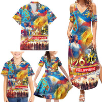 Custom The Philippines 126th Independence Anniversary Family Matching Summer Maxi Dress and Hawaiian Shirt Art Style - Polynesian Pride