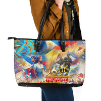The Philippines 126th Independence Anniversary Leather Tote Bag Art Style DT02 - Polynesian Pride