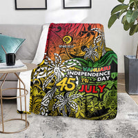 Personalized Vanuatu 45th Independence Anniversary Blanket Melanesian Pattern Reggae - Polynesian Pride