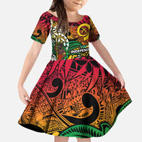 Personalized Vanuatu 45th Independence Anniversary Family Matching Long Sleeve Bodycon Dress and Hawaiian Shirt Melanesian Pattern Reggae - Polynesian Pride