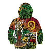 Personalized Vanuatu 45th Independence Anniversary Kid Hoodie Melanesian Pattern Reggae - Polynesian Pride