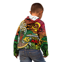 Personalized Vanuatu 45th Independence Anniversary Kid Hoodie Melanesian Pattern Reggae - Polynesian Pride