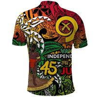 Personalized Vanuatu 45th Independence Anniversary Polo Shirt Melanesian Pattern Reggae - Polynesian Pride