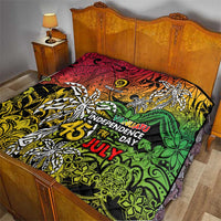 Personalized Vanuatu 45th Independence Anniversary Quilt Melanesian Pattern Reggae - Polynesian Pride