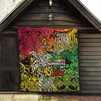 Personalized Vanuatu 45th Independence Anniversary Quilt Melanesian Pattern Reggae - Polynesian Pride
