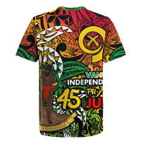 Personalized Vanuatu 45th Independence Anniversary Rugby Jersey Melanesian Pattern Reggae - Polynesian Pride