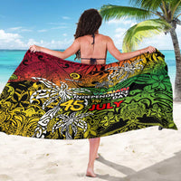 Personalized Vanuatu 45th Independence Anniversary Sarong Melanesian Pattern Reggae DT02 - Polynesian Pride