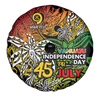 Personalized Vanuatu 45th Independence Anniversary Spare Tire Cover Melanesian Pattern Reggae - Polynesian Pride