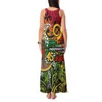 Personalized Vanuatu 45th Independence Anniversary Tank Maxi Dress Melanesian Pattern Reggae DT02 - Polynesian Pride