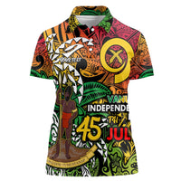 Personalized Vanuatu 45th Independence Anniversary Women Polo Shirt Melanesian Pattern Reggae - Polynesian Pride