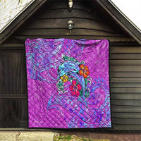 Dolphin Polynesia Quilt Hibiscus Tropical Wave - Purple Vibes DT02 - Polynesian Pride