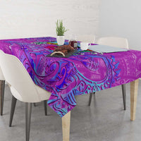 Dolphin Polynesia Tablecloth Hibiscus Tropical Wave - Purple Vibes DT02 - Polynesian Pride