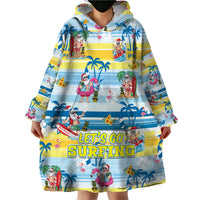 Surfing Christmas Wearable Blanket Hoodie Tropical Santa Let's Go Surfing DT02 - Polynesian Pride