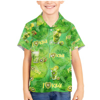 I Love Kiwi Family Matching Mermaid Dress and Hawaiian Shirt New Zealand Kiwi Fruit Summer Cocktail DT02 Son's Shirt Green - Polynesian Pride