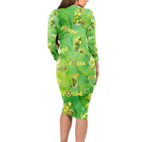 I Love Kiwi Long Sleeve Bodycon Dress New Zealand Kiwi Fruit Summer Cocktail DT02 - Polynesian Pride