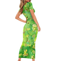 I Love Kiwi Short Sleeve Bodycon Dress New Zealand Kiwi Fruit Summer Cocktail