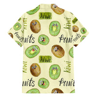 Kiwi Cute Humorous Family Matching Long Sleeve Bodycon Dress and Hawaiian Shirt New Zealand Fruit