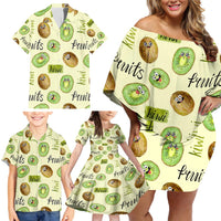Kiwi Cute Humorous Family Matching Off Shoulder Short Dress and Hawaiian Shirt New Zealand Fruit DT02 - Polynesian Pride
