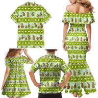 New Zealand Kiwi Fruit Witty Kiwi Bird Family Matching Mermaid Dress and Hawaiian Shirt