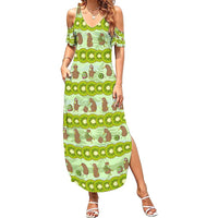 New Zealand Kiwi Fruit Witty Kiwi Bird Family Matching Summer Maxi Dress and Hawaiian Shirt