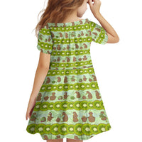 New Zealand Kiwi Fruit Witty Kiwi Bird Kid Short Sleeve Dress