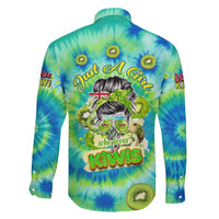 Just a Girl Who Loves Kiwis Family Matching Long Sleeve Bodycon Dress and Hawaiian Shirt New Zealand Tie Dye