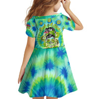 Just a Girl Who Loves Kiwis Family Matching Off The Shoulder Long Sleeve Dress and Hawaiian Shirt New Zealand Tie Dye