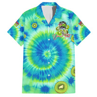Just a Girl Who Loves Kiwis Family Matching Summer Maxi Dress and Hawaiian Shirt New Zealand Tie Dye DT02 Dad's Shirt - Short Sleeve Green - Polynesian Pride
