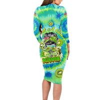 Just a Girl Who Loves Kiwis Long Sleeve Bodycon Dress New Zealand Tie Dye DT02 - Polynesian Pride