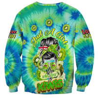 Just a Girl Who Loves Kiwis Sweatshirt New Zealand Tie Dye DT02 - Polynesian Pride