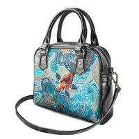 Hand In Hand Father's Day Polynesian Shoulder Handbag Tribal Flower Pattern
