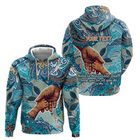 Hand In Hand Father's Day Polynesian Zip Hoodie Tribal Flower Pattern