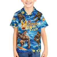 Hawaii Father's Day Family Matching Puletasi and Hawaiian Shirt The Surfing Dad Polynesian Tattoo