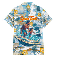 Hawaii Father's Day It's Surfing Time Family Matching Short Sleeve Bodycon Dress and Hawaiian Shirt Aloha Lā Makuakane