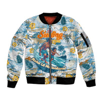 Hawaii Father's Day It's Surfing Time Sleeve Zip Bomber Jacket Aloha Lā Makuakane