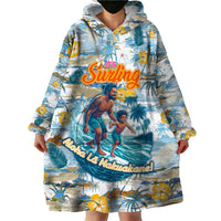 Hawaii Father's Day It's Surfing Time Wearable Blanket Hoodie Aloha Lā Makuakane