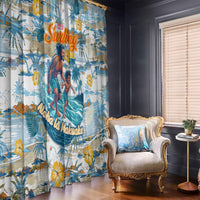 Hawaii Father's Day It's Surfing Time Window Curtain Aloha Lā Makuakane